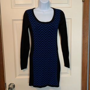 Exhilaration sweater dress blue and black